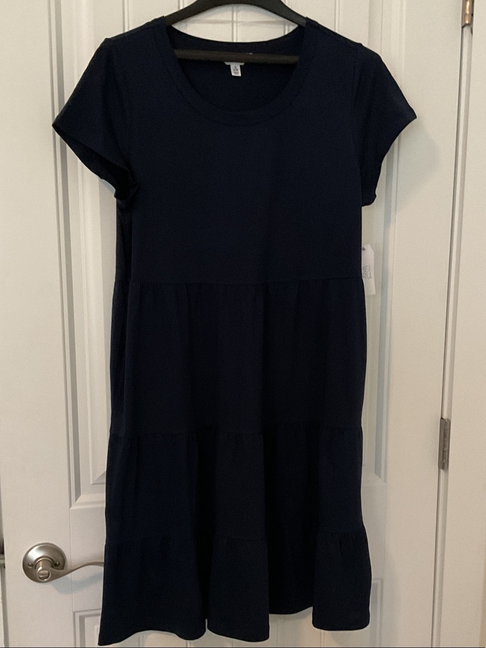 Ladies' Navy Tiered Short-Sleeve Dress